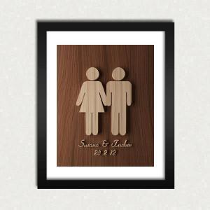 Personalized Couple Wedding / Engagement Wood..
