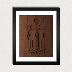 Personalized Couple Wedding / Engagement Wood..