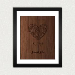 Any Personalized Digital Wood Engraved Print -..