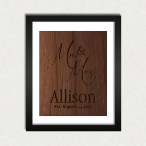Personalized Family Name Wood Engraved Sign..