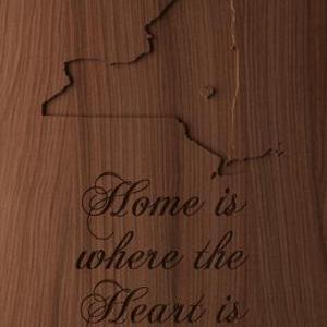 Personalized State Love Wood Engraved Sign..