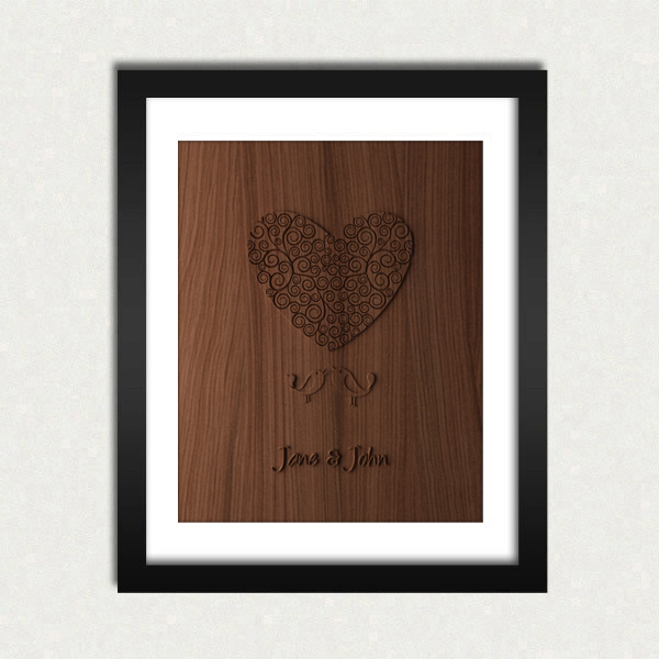 Personalized Couple Wedding / Engagement Wood Engraved Sign Printable - Digital Download - Size 8x10 - Perfect Gift Idea