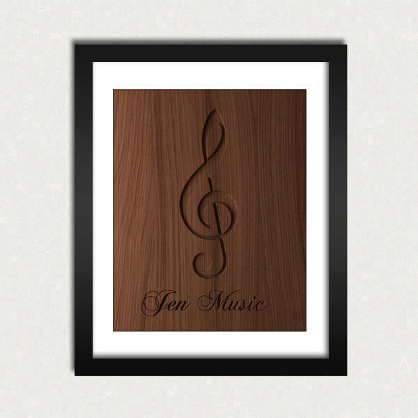 Personalized Music Sign Wood Engraved Sign Printable - Digital Download - Size 8x10 - Perfect Gift Idea